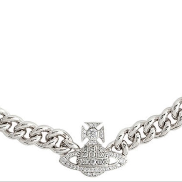 Vivienne Westwood Jewelry - Vivienne Westwood silver tone chunky chain crystals signature necklace